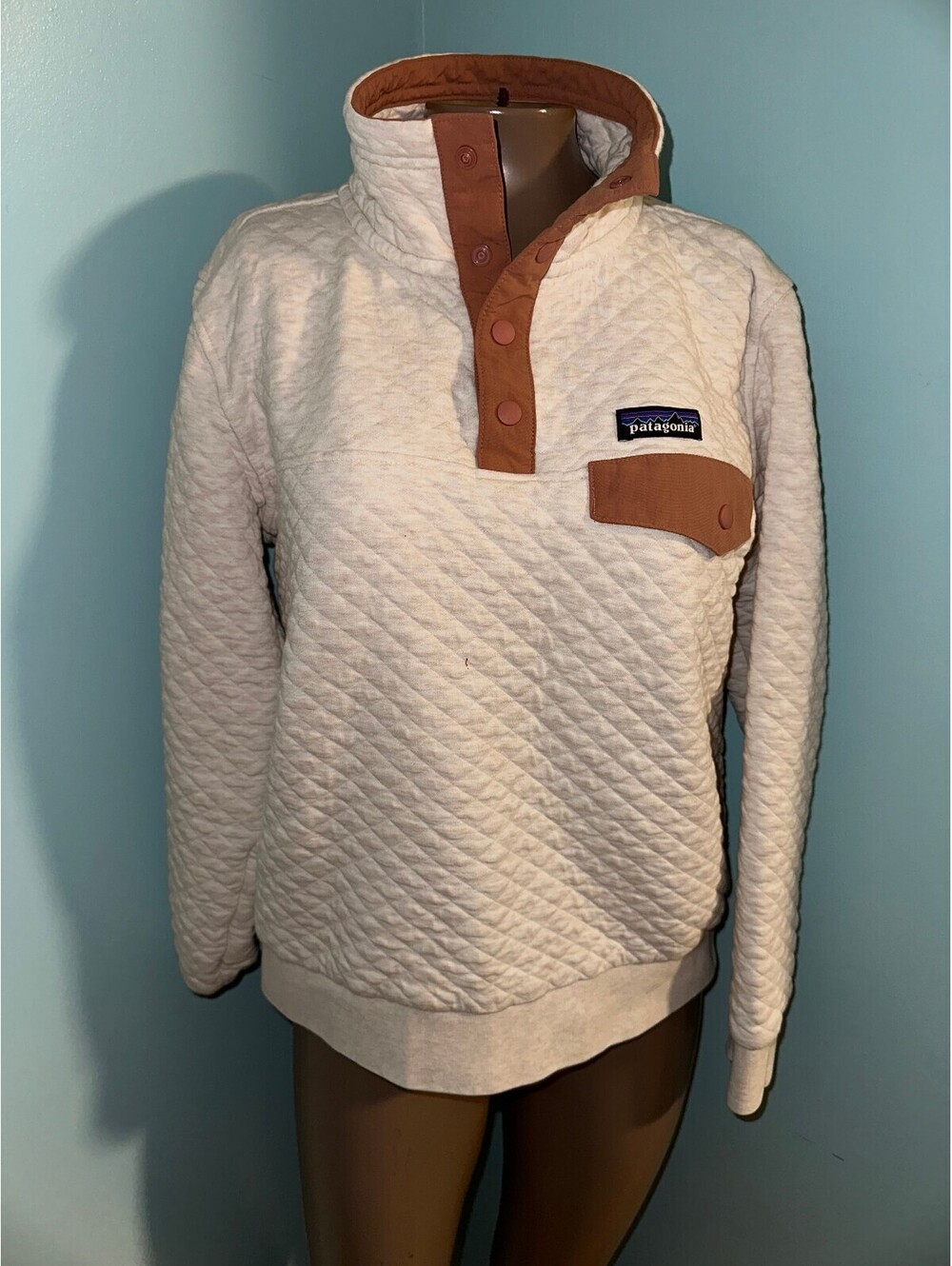 Patagonia Women's Cream Organic Cotton S Quilted Sweater 4